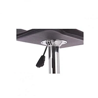 Tabouret noir avec base en acier inoxydable