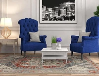 Tapis Grand Zéro Anlow ivoire & bleu de 8 pi x 10 pi