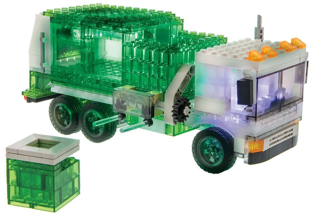 Ens. de jeu de briques de construction Laser Pegs, Collection Héros : Recycle Truck