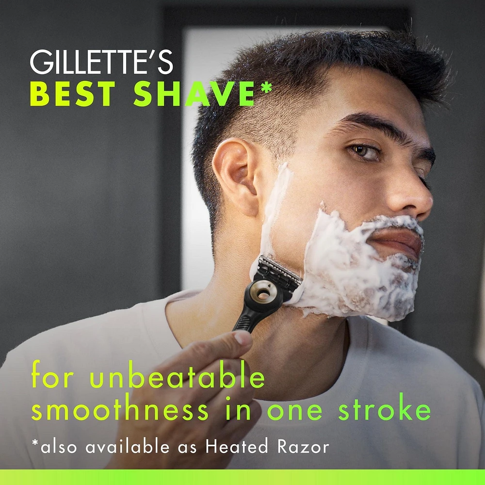 GilletteLabs with Exfoliating Bar Shaving Razor for Men, Black & Gold Edition, 1 Handle, 4 Blade Refills, 1 Magnetic Shower Hanger, 1CT