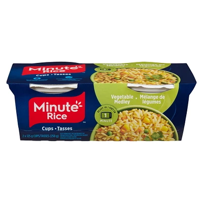 Minute Rice Vegetable Medley Cups 2x125g (250g), Minute Rice Vegetable Medley Cups 250g