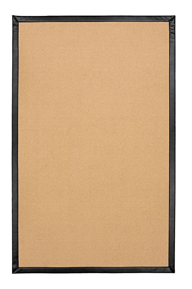 Tapis d'appoint Athena sisal et PU noir 1 pi 10 po x 2 pi 10 po