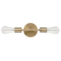 Applique murale réversible en métal à 2 ampoules Alexandria par Globe Electric, laiton mat, 51736