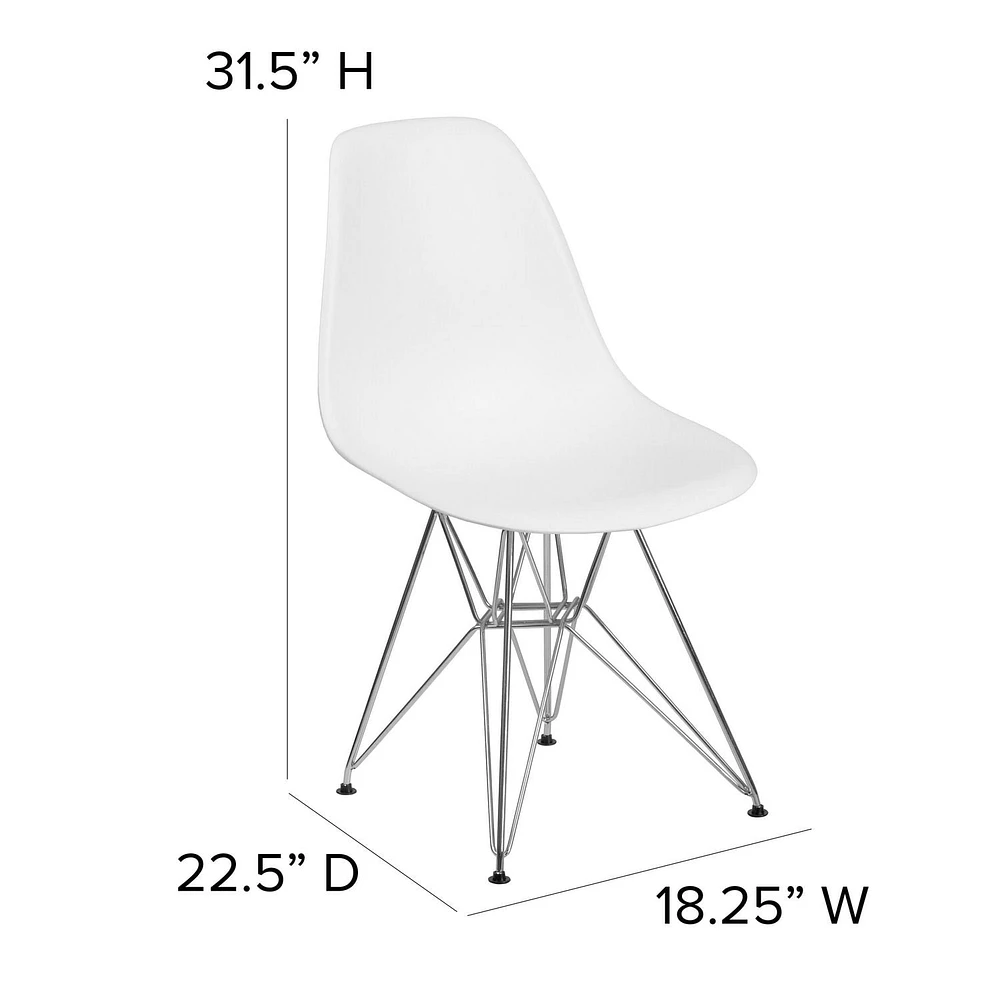 Chaise en plastique noir de la série Elon avec base chromée