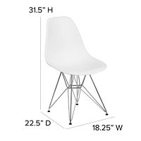 Chaise en plastique noir de la série Elon avec base chromée