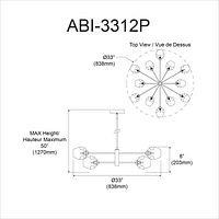 Luminaire suspendu Dainolite ABI-3312P-PC en chrome poli