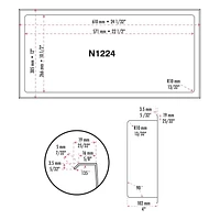 Niche de douche murale d'akuaplus® 12 po x 24 po, fait en acier inoxydable .