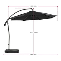 Parasol de terrasse en porte-à-faux CorLiving Endure de 9,5 pieds avec base à roulettes remplissable et cadre en aluminium et acier