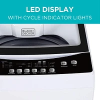 Black + Decker Petite laveuse portative, machine à laver à usage domestique, laveuse portative 1,7 Cu. Fort. avec 6 cycles, couvercle transparent et affichage LED