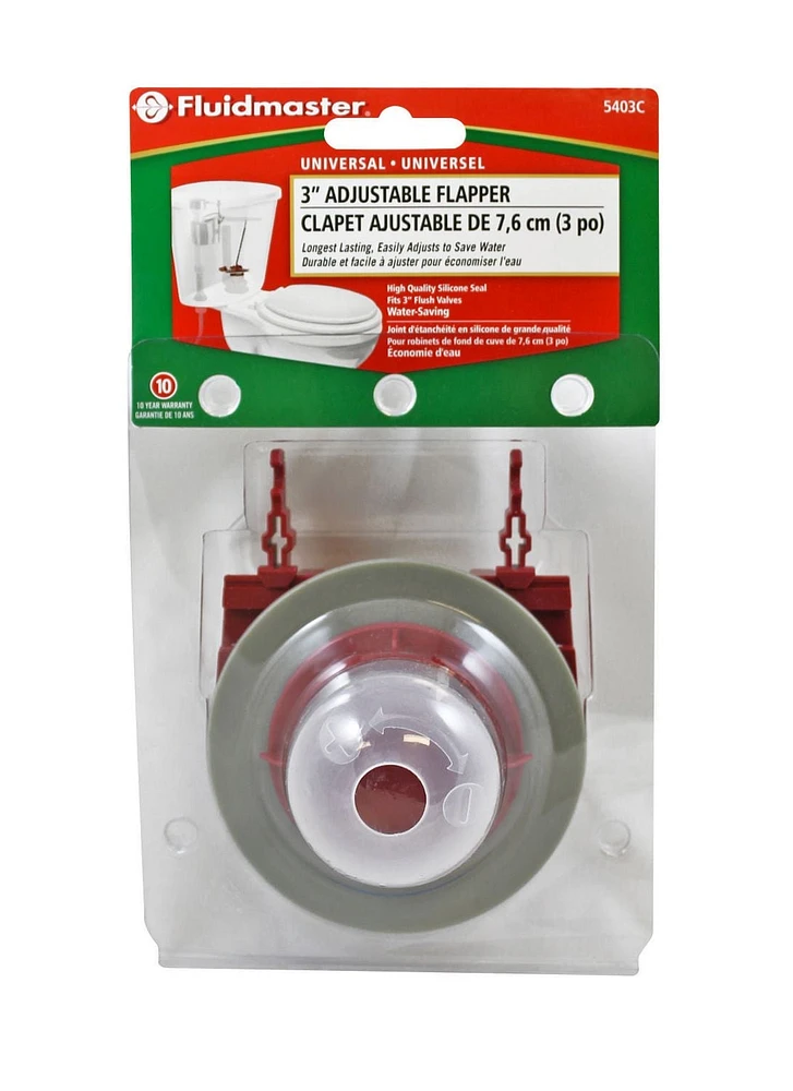 Fluidmaster® 5403C Adjustable Water Saving 3" Toilet Flapper, Adjustable 3" Toilet Flapper