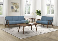Topline Home Furnishings Blue Loveseat