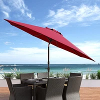 Parasol inclinable résistant au vent de 10p avec cadre en aluminium & en acier & base ronde