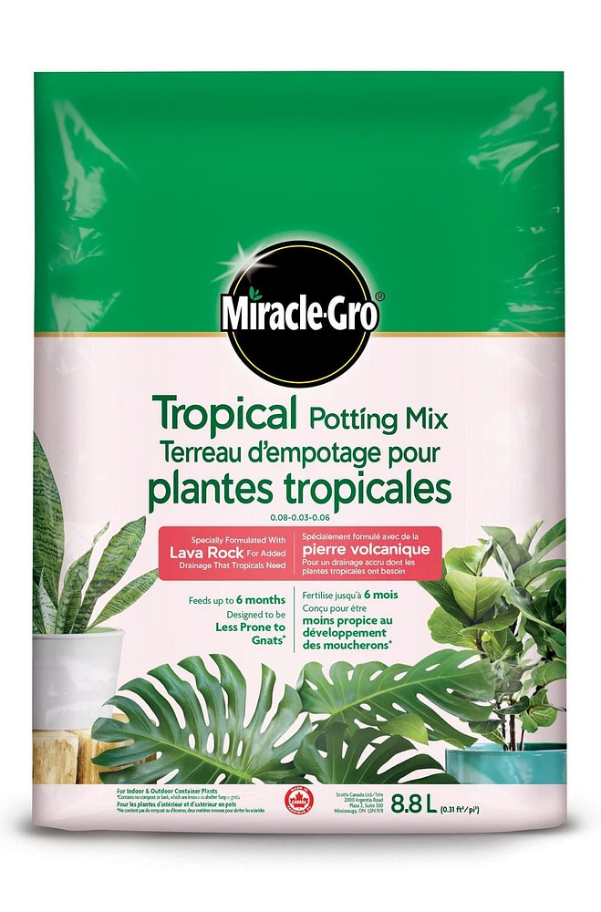 Miracle-Gro Tropical Potting Mix 8.8L, 0.08-0.03-0.06 8.8L