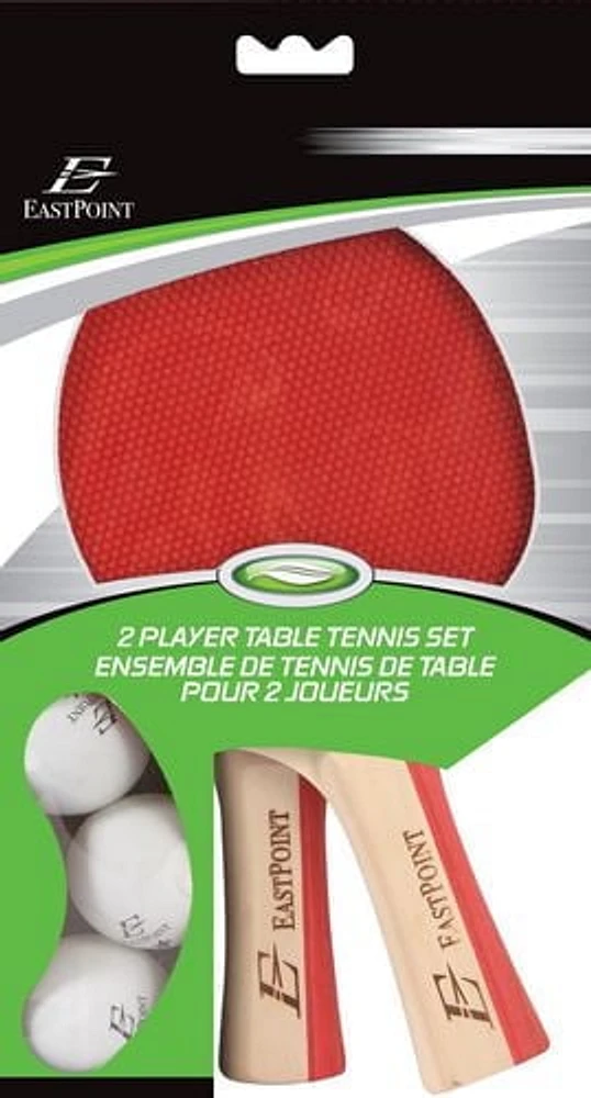 Ensemble de Tennis de Table pour 2 Joueurs EastPoint Sports 2 raquettes, 3 balles