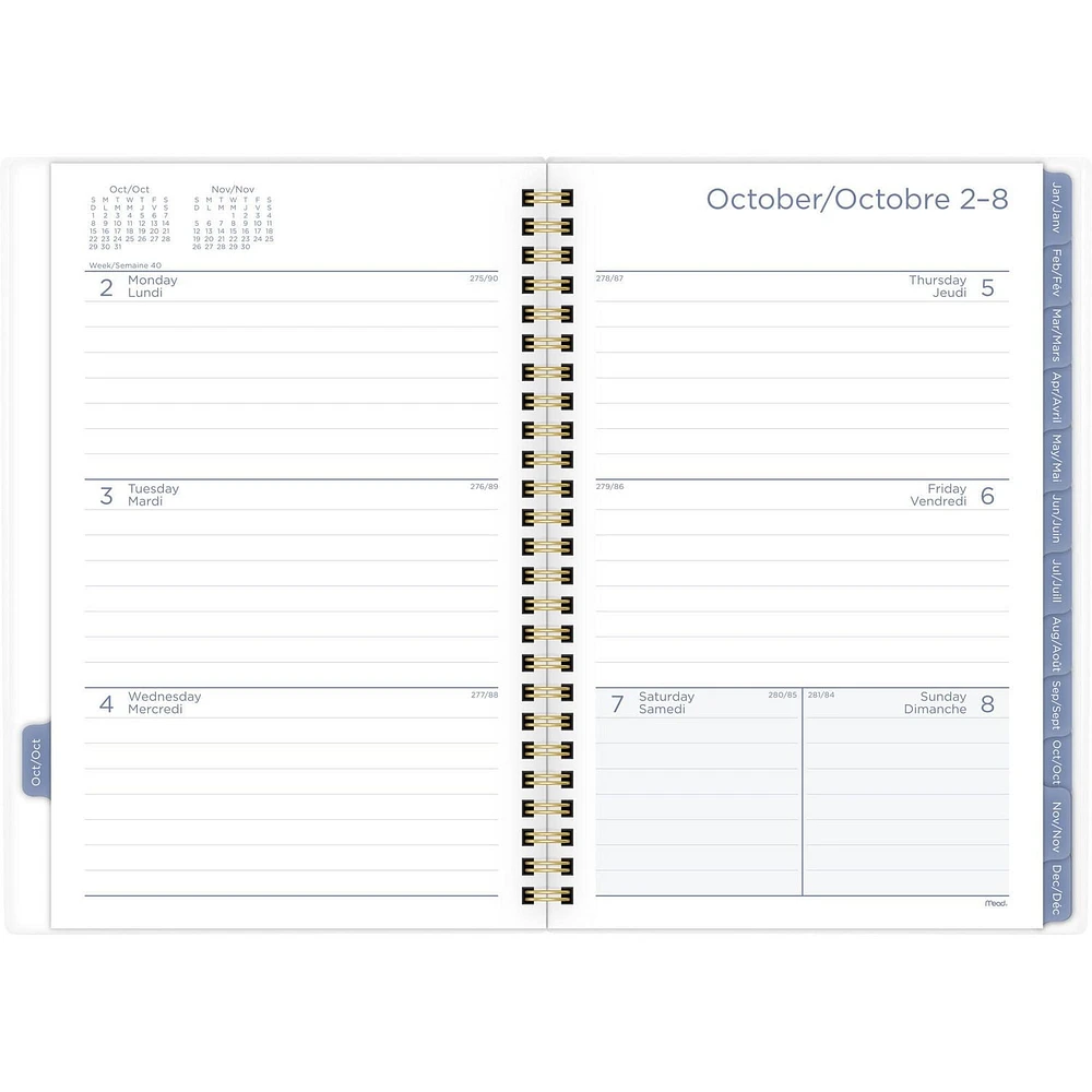 Petit Agenda Hebdomadaire/Mensuel Cyo Mead®, Caprice Floral Foncé