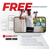 Sunny Health & Fitness Haltère rond Premium en polyuréthane de qualité commerciale de 5 livres avec poignée en losange, Équipement de musculation durable pour la maison, Paire