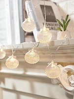 Guirlande de 10 coquillages irisés lumineux à DEL blanc chaud, fonctionnant à piles, par EZ-Illuminations Guirlande lumineuse