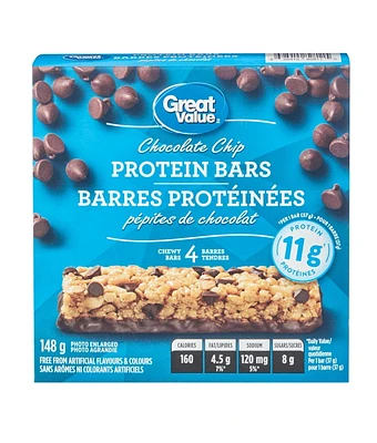 Great Value Chocolate Chip Protein Bars, 148 g