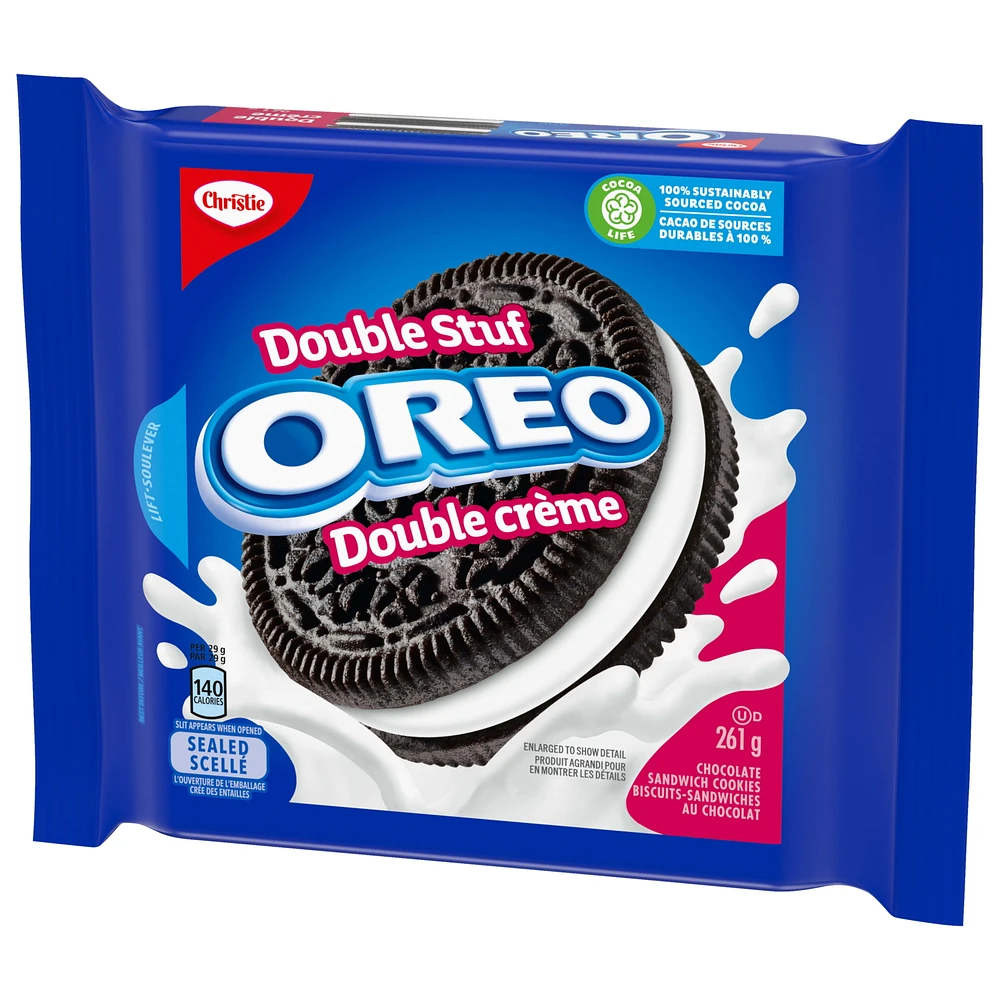 Oreo Double Stuf Chocolate Sandwich Cookies, 261 g