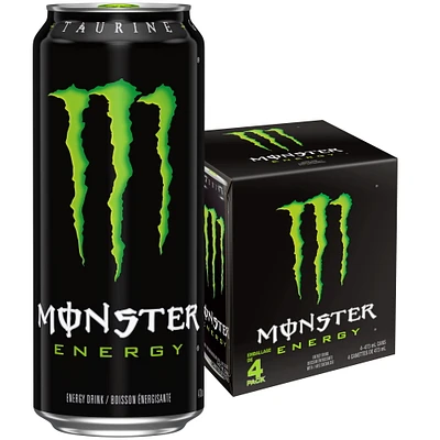 MONSTER ENERGY Energy Green, 473mL, 4 Pack, 4 x 473 mL