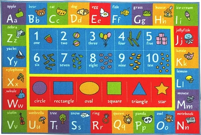 KC Cubs collection de récréation Alphabet ABC, nombres et formes d'apprentissage éducatif et tapis de jeu pour enfants et enfants chambres et salle de jeux