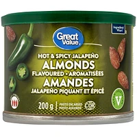 Great Value Hot & Spicy Jalapeño Flavoured Almonds, 200 g