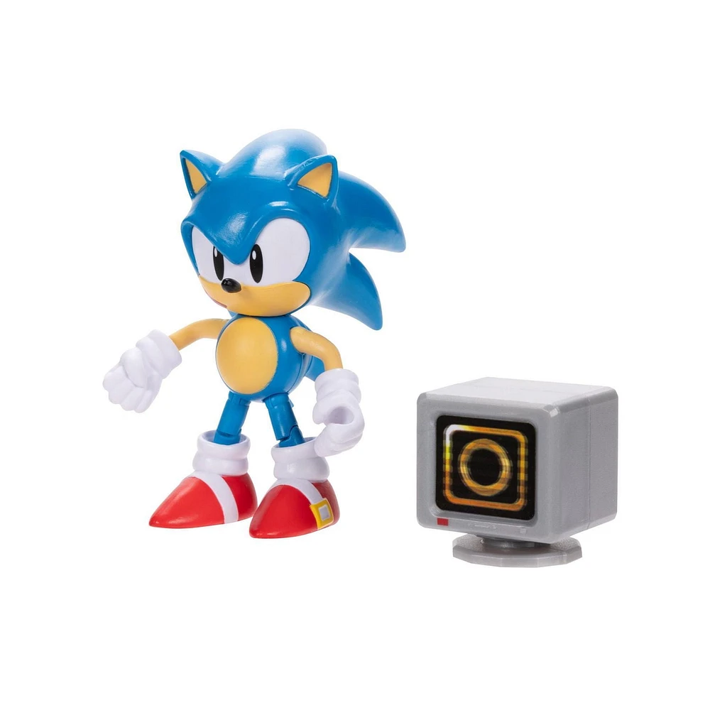 Figurine Sonic de 4 pouces – Sonic classique avec Boîte à anneaux