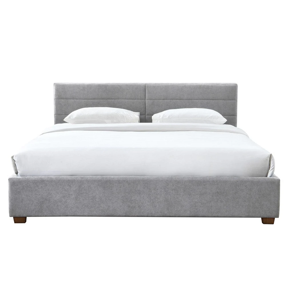 Lit Plateforme di rangement, 78 po, Gris clair