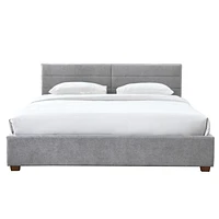 Lit Plateforme di rangement, 78 po, Gris clair