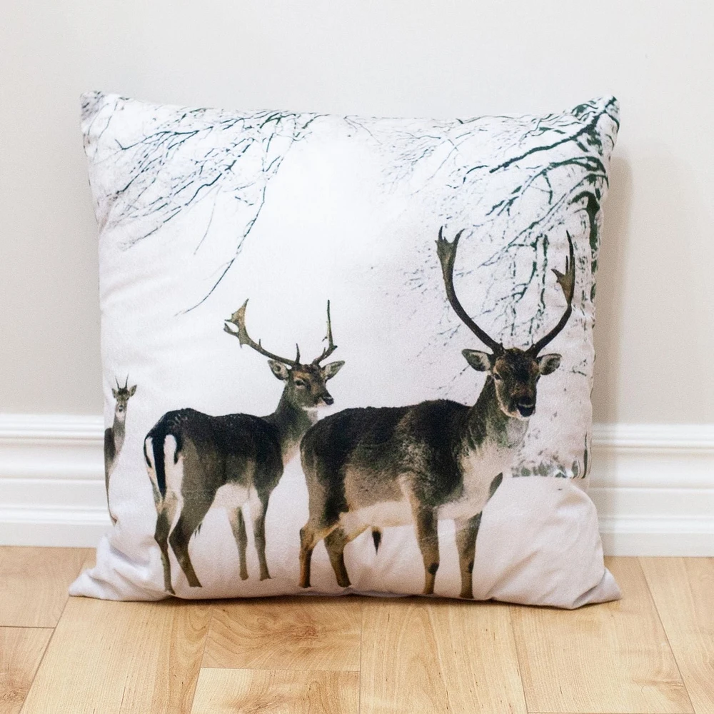 Coussin décoratif Chevreuil Enneige