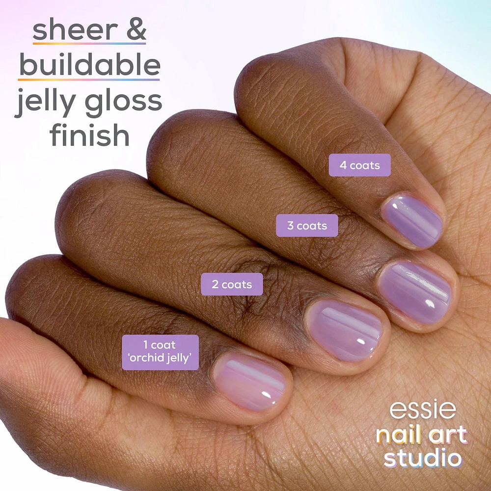 ‌vernis à ongles essie nail art studio gelée brillante, fini translucide, ink jelly, noir, 13,5 ml 104ML