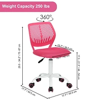Homy Casa Office Chair - Adjustable Height Task Chair with Breathable Ergonomics Backrest Upholstery for Student Teen