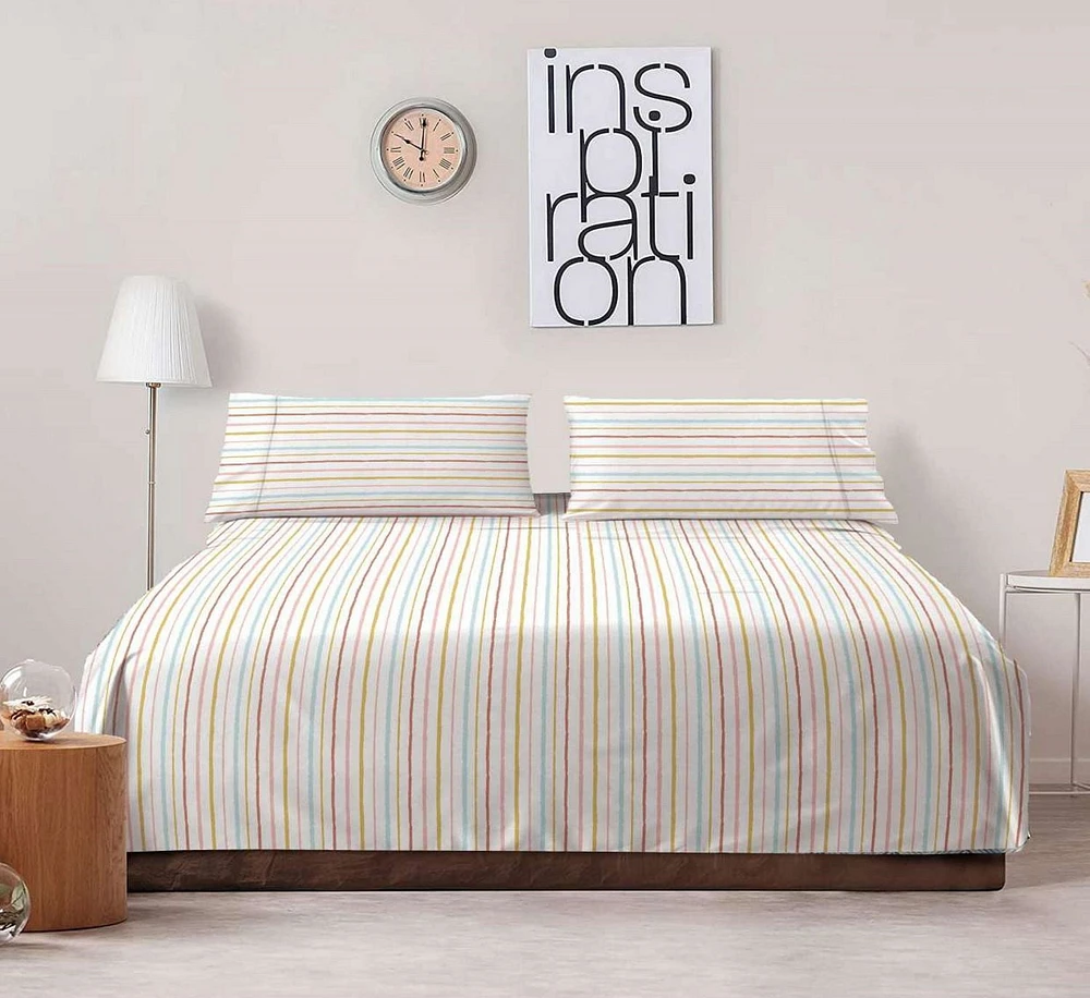 Fabstyles Painted Stripe Sheet Set Multi Twin