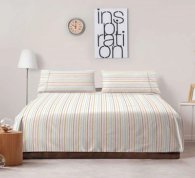 Fabstyles Painted Stripe Sheet Set Multi Twin