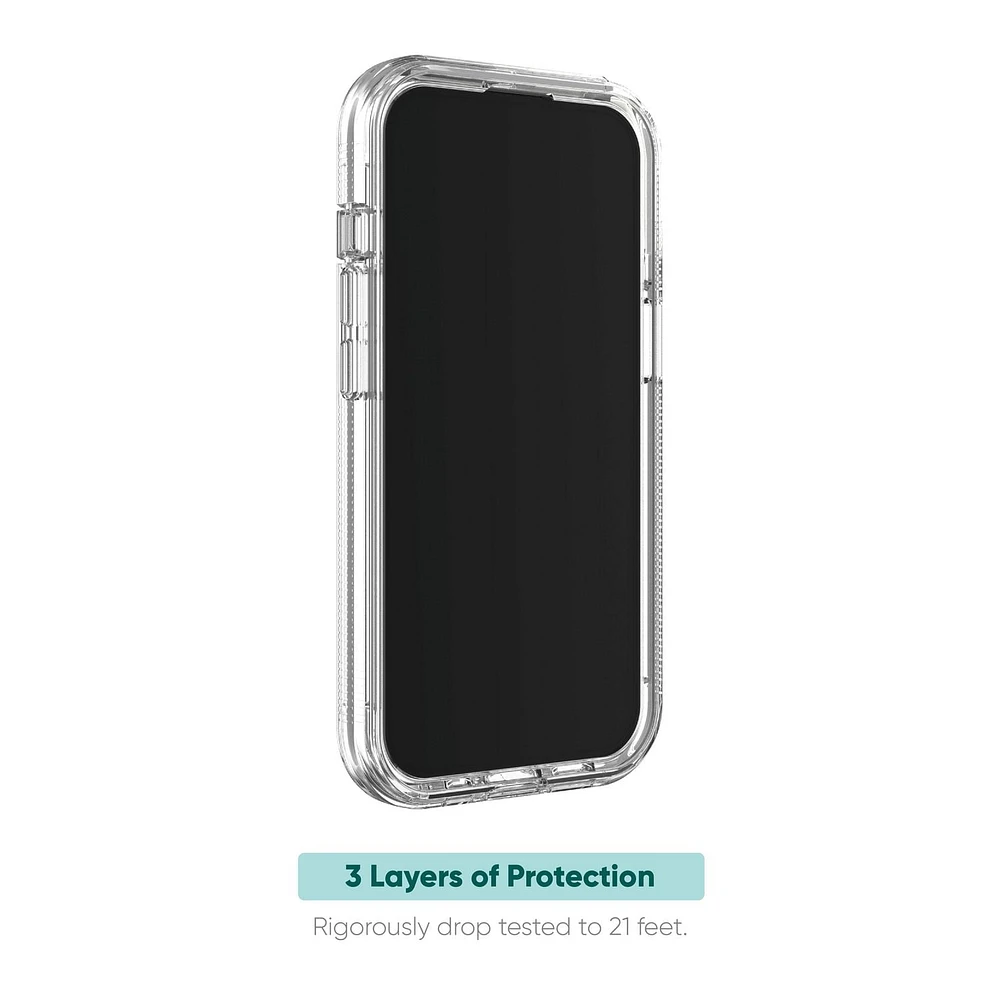 onn. iPhone 15 Pro Rugged Phone Case with Holster and 360˚ Rotating Clip, Antimicrobial, 21 ft. Drop Protection