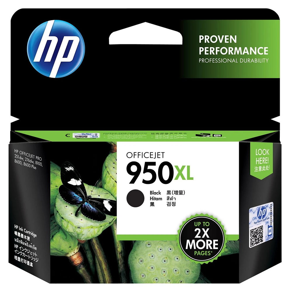 HP 950XL Cartouche d’encre noire à rendement élevé d’origine (CN045AN)