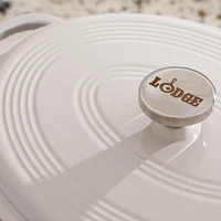 Lodge 7 Quart Oval Oyster Enamel Cast Iron Dutch Oven