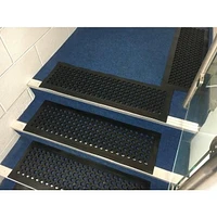Ottomanson Rubber Collection Non-Slip Design Stair Treads, 10" X 30", 5 Pack, Black