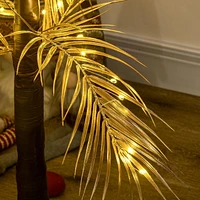HOMCOM 5 ft Artificial Palm Tree Light with Pre-Lit LED Light for Home Party, Indoor and Covered Outdoor Use
