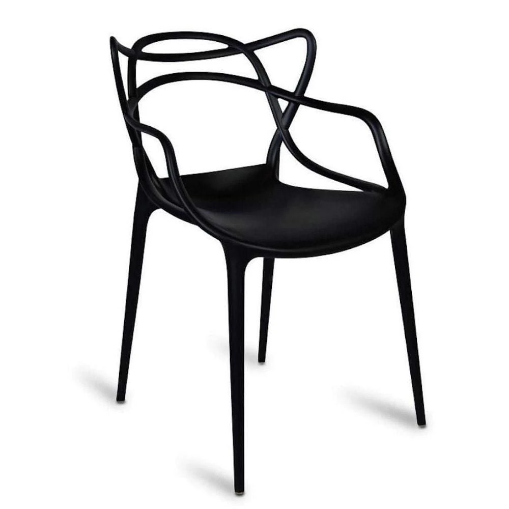 Chaise en plastique de style maître moderne du milieu du siècle, chaise d'intérieur et d'extérieur Chaise de patio Chaise de cuisine Hauteur d'assise de 18 pouces Chaise de restaurant Chaise empilable