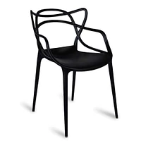Chaise en plastique de style maître moderne du milieu du siècle, chaise d'intérieur et d'extérieur Chaise de patio Chaise de cuisine Hauteur d'assise de 18 pouces Chaise de restaurant Chaise empilable