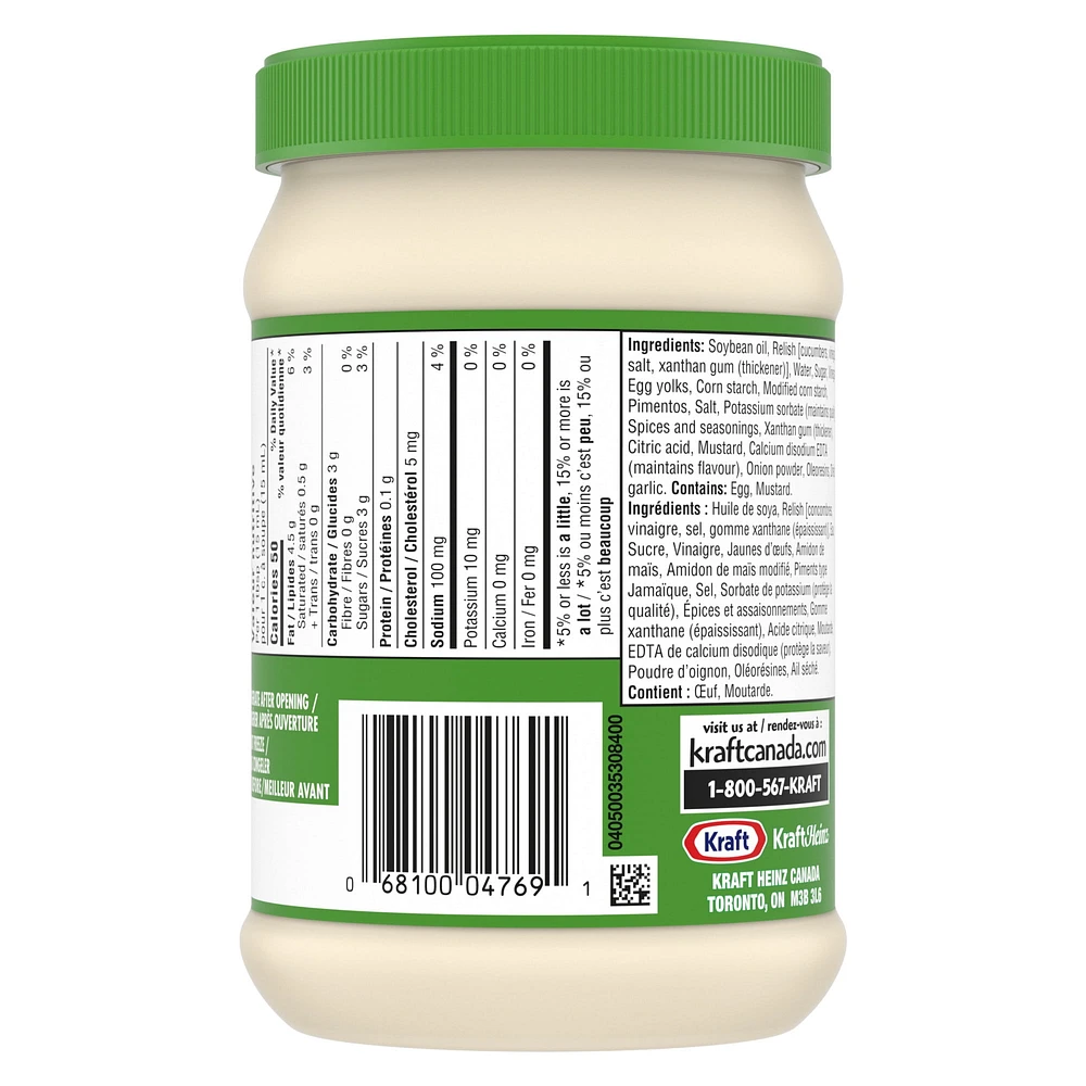 Tartinade pour sandwich Kraft 475ml