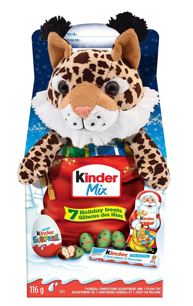 Kinder Mix Chocolate Treats with Plush Toy, 116 g with 7 treats inside