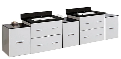American Imaginations 61.5-in. W Wall Mount Dawn Grey Vanity Set For 1 Hole Drilling Black Galaxy Top Biscuit UM Sink AI-19132