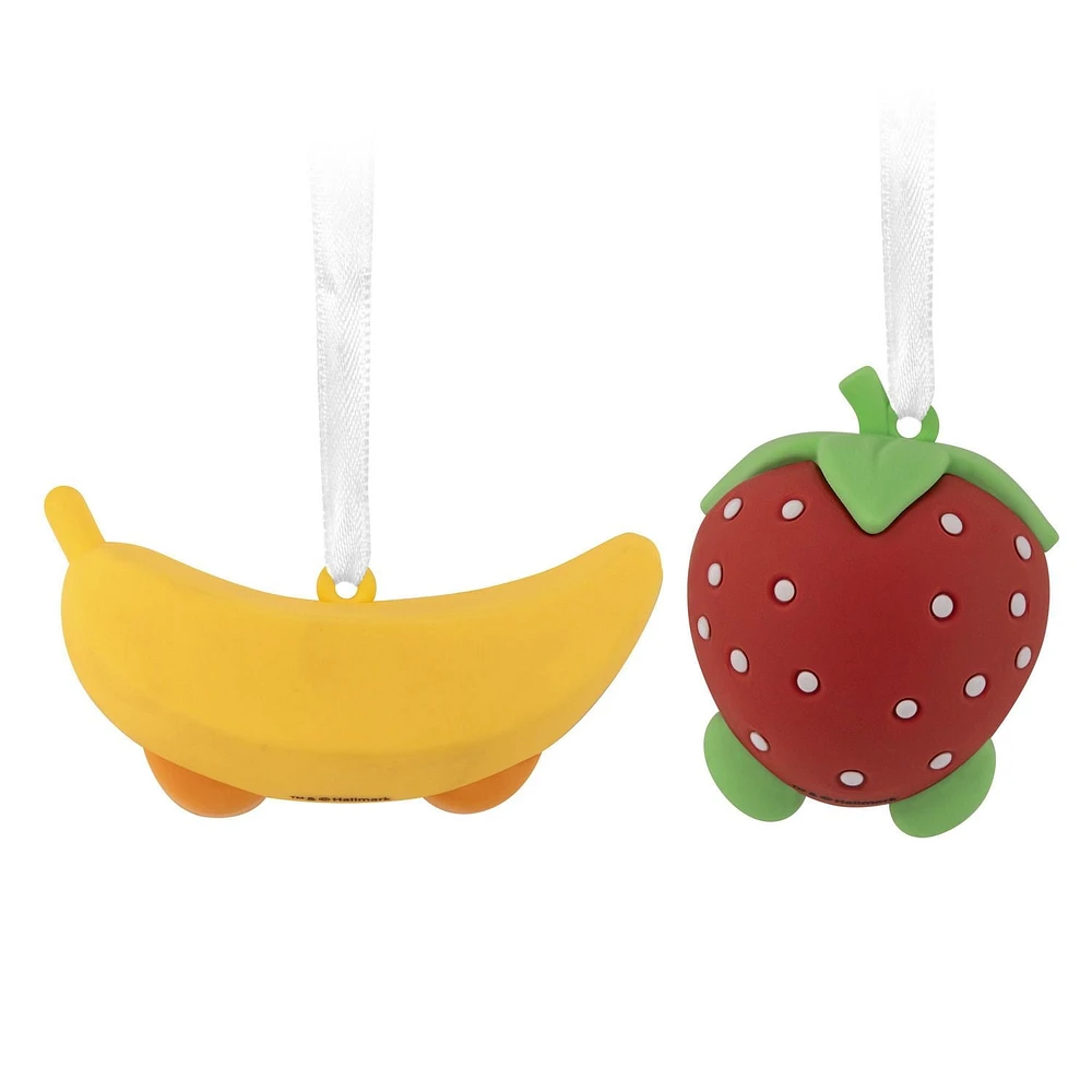 Décorations Hallmark de Noël (Better Together », Fraise et Banane, magnétiques), ensemble de 2