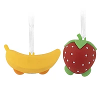 Décorations Hallmark de Noël (Better Together », Fraise et Banane, magnétiques), ensemble de 2