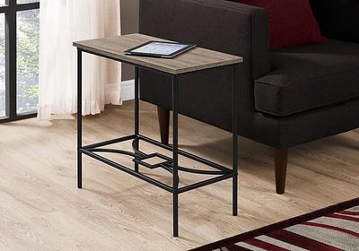 Monarch Specialties Table D'appoint, Côté, Bout, Étroit, Petit, 2 Niveaux, Salon, Chambre À Coucher, Métal, Stratifié, Brun, Noir, Contemporain, Moderne
