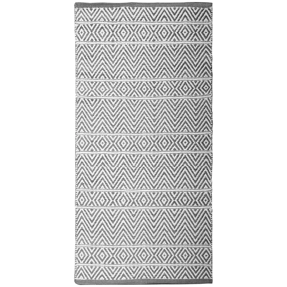 Fabstyles Herringbone Cotton Flat Weave Area Rug for Living Room, Hallway, Patio