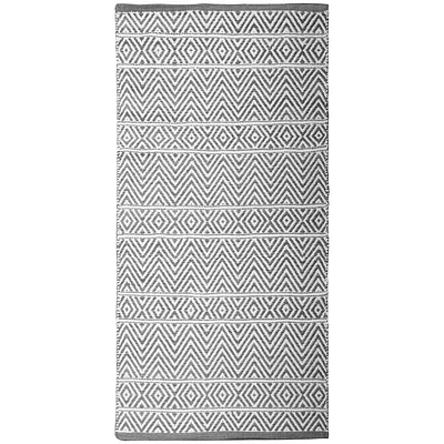 Fabstyles Herringbone Cotton Flat Weave Area Rug for Living Room, Hallway, Patio