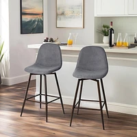 Homy Casa Contemporary Set of 2 Barstool Swivel Counter Stools - Upholstered Ergonomics Seat Barstools for Kitchen Island Dining Room